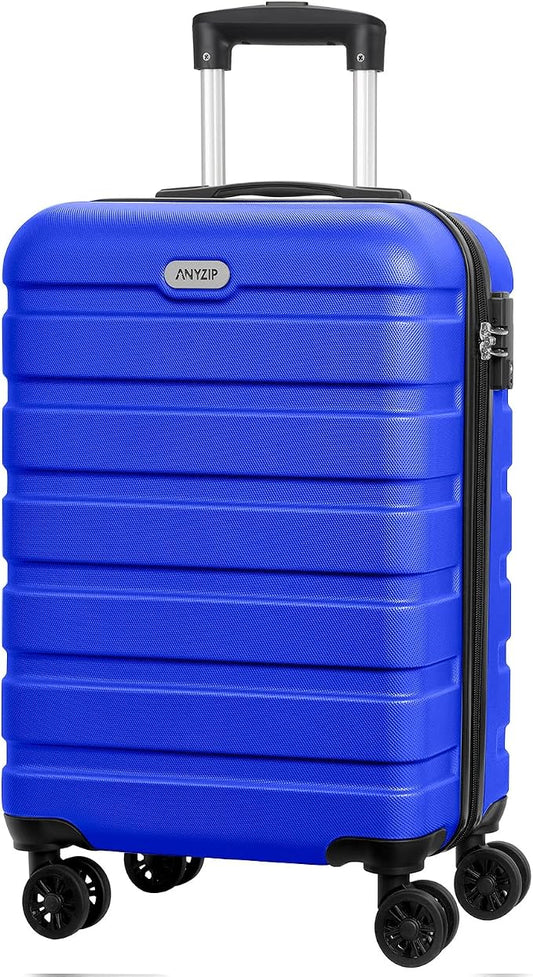 AnyZip Luggage PC ABS Hardside Lightweight Suitcase with 4 Universal Wheels TSA Lock Carry-On 20 Inch Blue by YourBestTravelChoice