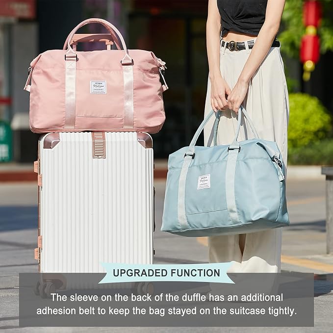 Travel Duffel Bag, Carry On Overnight Weekender Bags for Women | Travel Bag with Wet Pocket & Trolley Sleeve, For Spirit Airlines 18x14x8 Personal Item Bag - Image 2