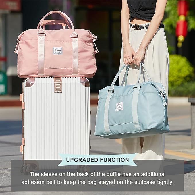 Travel Duffel Bag, Carry On Overnight Weekender Bags for Women | Travel Bag with Wet Pocket & Trolley Sleeve, For Spirit Airlines 18x14x8 Personal Item Bag - Image 2