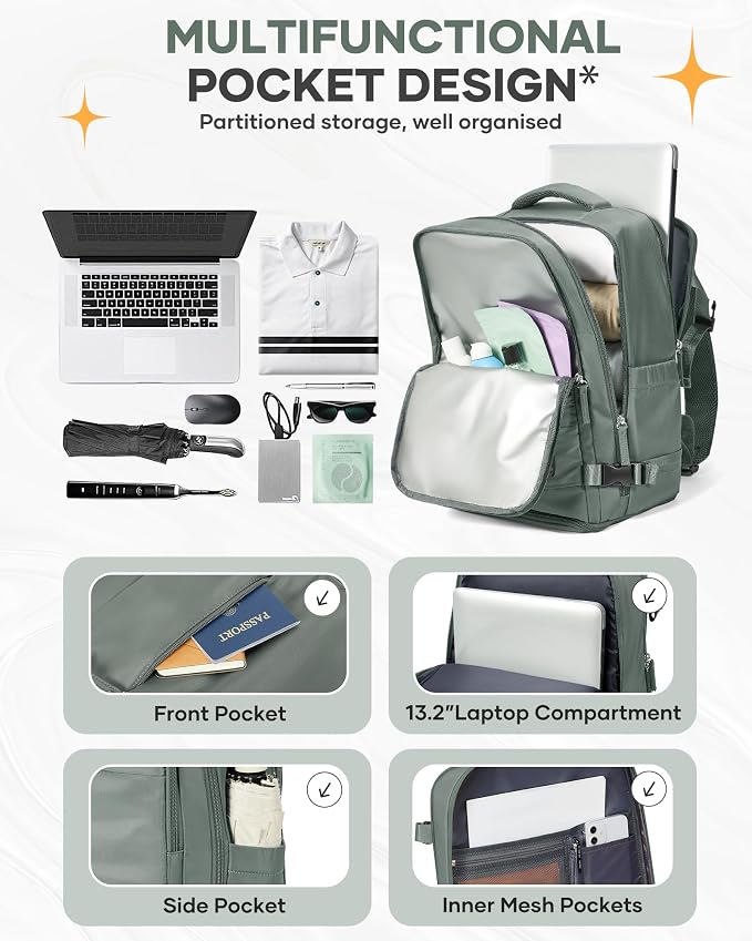 Travel Backpack for Women Airline Approved Carry on Backpack for Airplanes Mochila De Viaje Spirit Airlines Personal Item Bag 18x14x8 Personal Item Travel Bag Backpack for Traveling on Airplane - Image 5