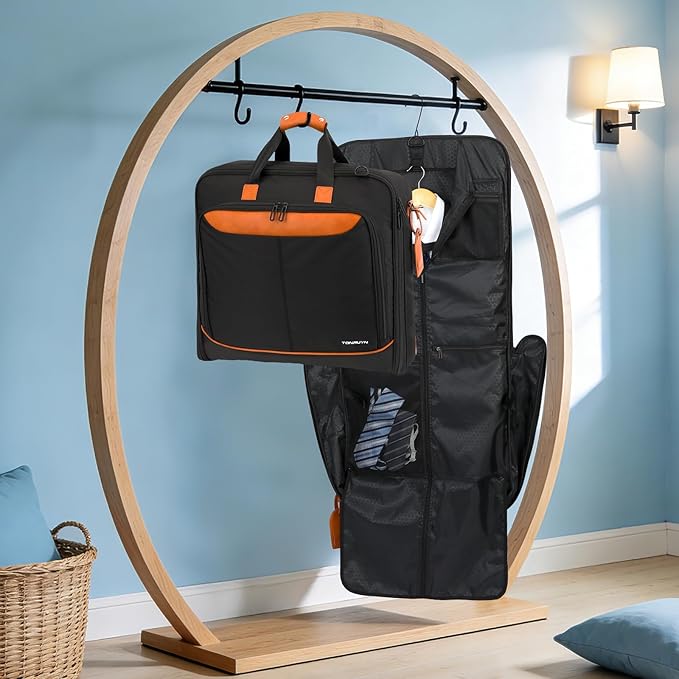 Travel Garment Bag Carry on Suit Bag for Men Women 51'' Garment Bags for Travel Business Waterproof Hanging Suitcase Luggage Bags with Shoulder Strap free shoes bag Fit 15.6Inch Laptop, Black - Image 8