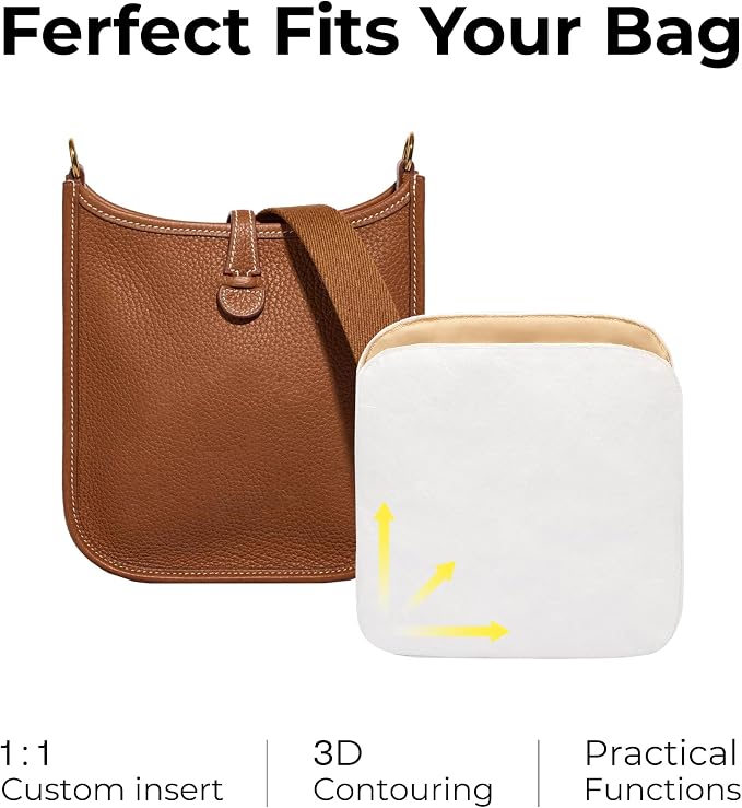 Tote Bag Organizer Insert for HERMES Evelyne16 Custom Fit Inside Premium Vanile Lightweight WaterResistant Purse Insert - Image 3