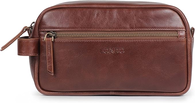 Londo Genuine Leather Travel Toiletry Bag – Makeup, Shaving Organizer, Dopp Kit for Men & Women, Durable & Stylish Travel Accessory - Image 2