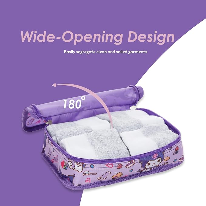 Sanrio's Hello Kitty Packing Cubes - 5 Piece Packing Cube Bags - Travel Essentials - Suitcase Luggage Organizer Set - Hello Kitty and Friends, My Melody, Kerromi, Kerropi, Badtz-Maru (Kerromi) - Image 3