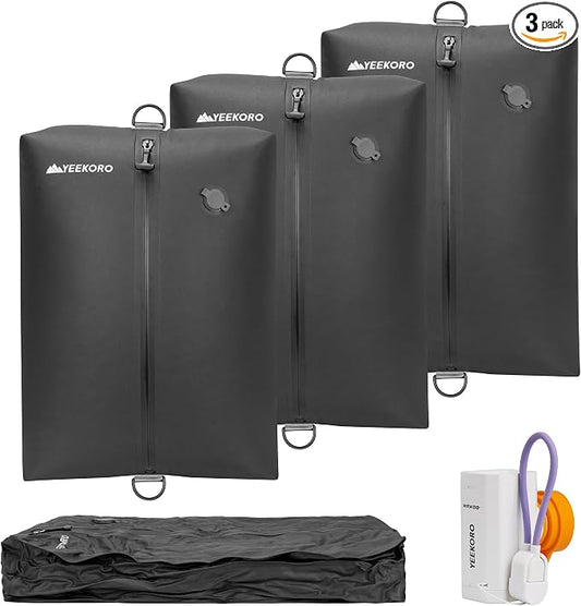 Upgraded Vacuum Bag for Travel, Professional IPX8 Waterproof Reusable Vacuum Compression Bags for Travel Suitcases, Durable Space Saver Bag by YEEKORO
