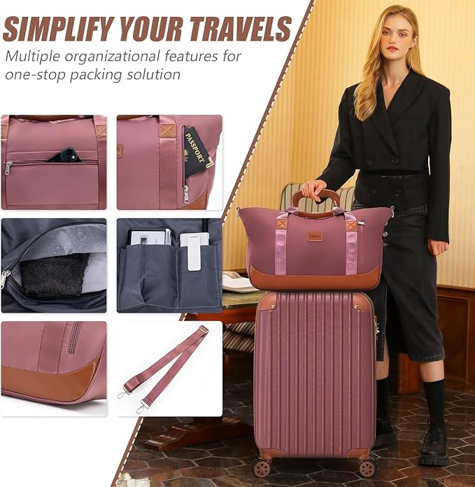 Cosbarn Carry On Luggage Sets 3 Piece, 20 Inch Luggage 22x14x9 Airline Approved with Wheels and TSA Lock, ABS Lightweight Hardshell Travel Suitcase Set with Duffel Bag Travel Bag for Men Women - Image 4