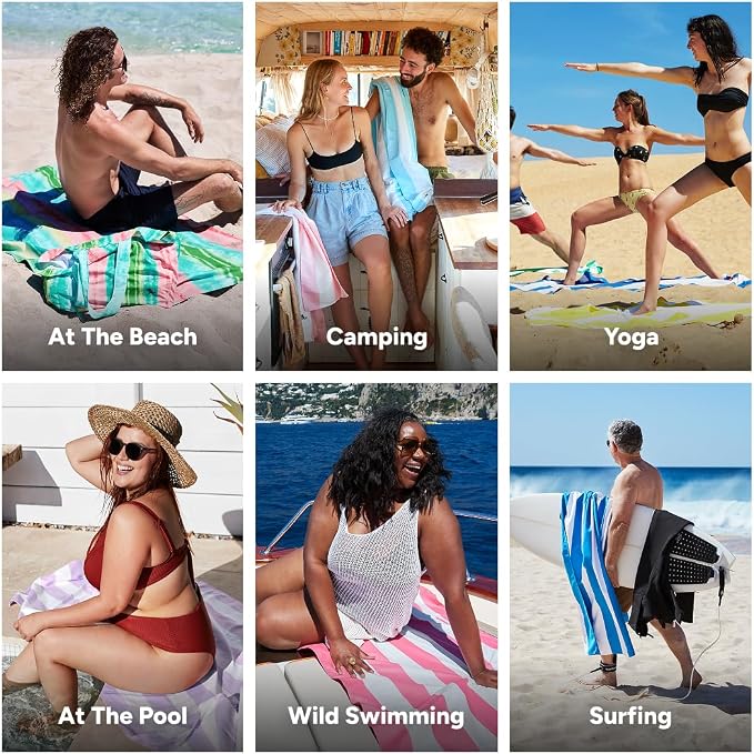 Dock & Bay Beach Towel - Quick Dry, Sand Free - Compact, Lightweight - 100% Recycled - Includes Bag - Watermelon Sugar - Large (160x90cm, 63x35) - Image 4