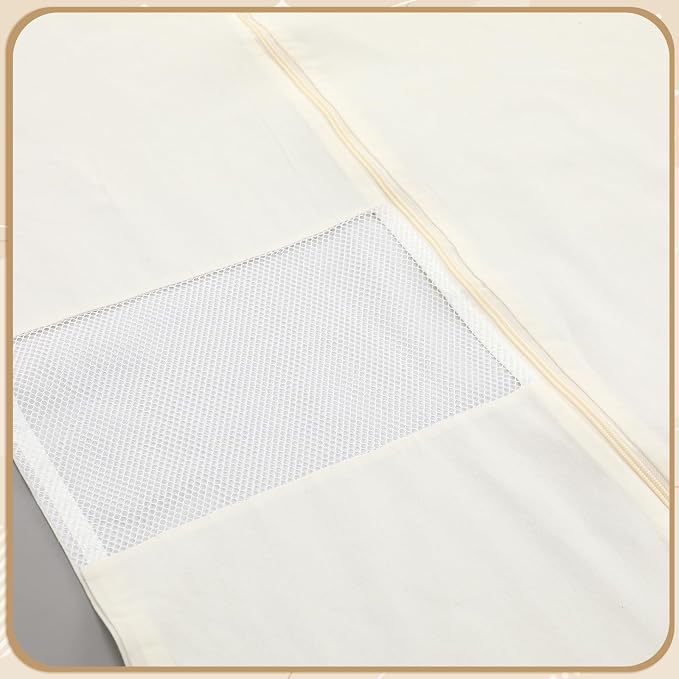 Aliceset 6 Pcs 24 x 65 inches Cotton Garment Bags for Hanging Clothes, Canvas Suit Bags for Clothes Coats Jackets Shirts Closet Storage Travel Gusseted Hanging Garment Cover - Image 4