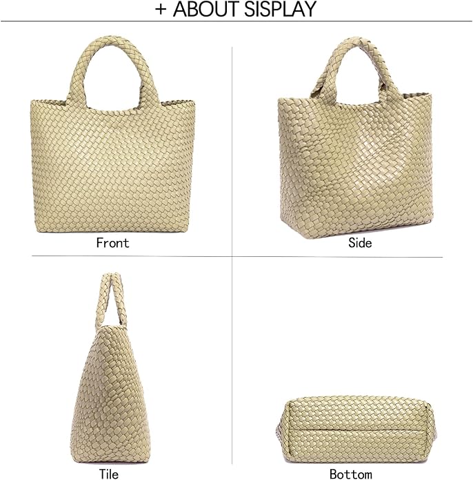 JINMANXUE Fashion Woven Bag Shopper Bag Travel Handbags and Purses Women Tote Bag Large Capacity Shoulder Bags - Image 7