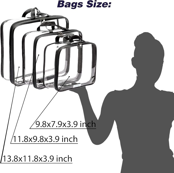 Clear Compression Packing Cubes 3 Set - Bags for Travel - Clear Cosmetic Bag - Compression Packing Cube - Image 5
