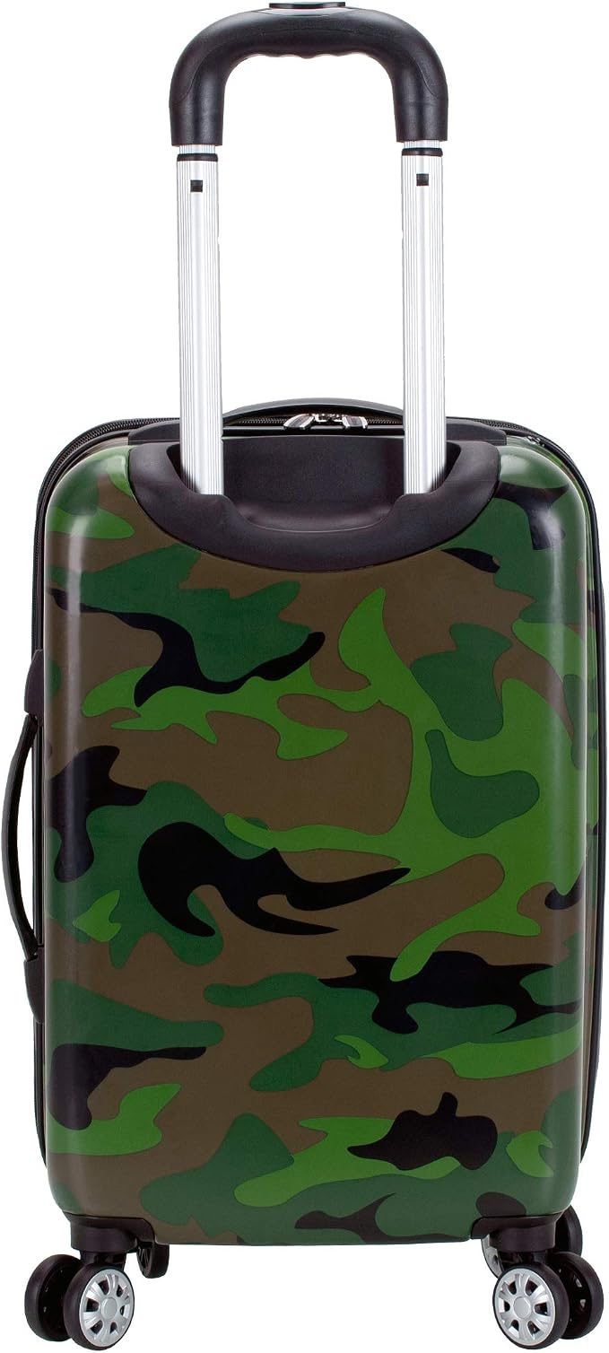 Rockland Safari Hardside 3 Piece Spinner Wheel Luggage, (20"/24"/28"), Camo - Image 4