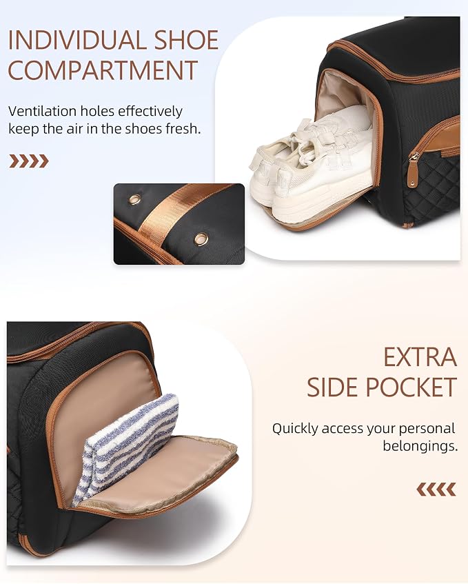 BAVERGE Convertible Garment Bag for Travel with Shoe Compartment, 2-in-1 Carry On Duffle for Hanging Clothes, Foldable Weekender Overnight Bag with Toiletry Bag - Image 5
