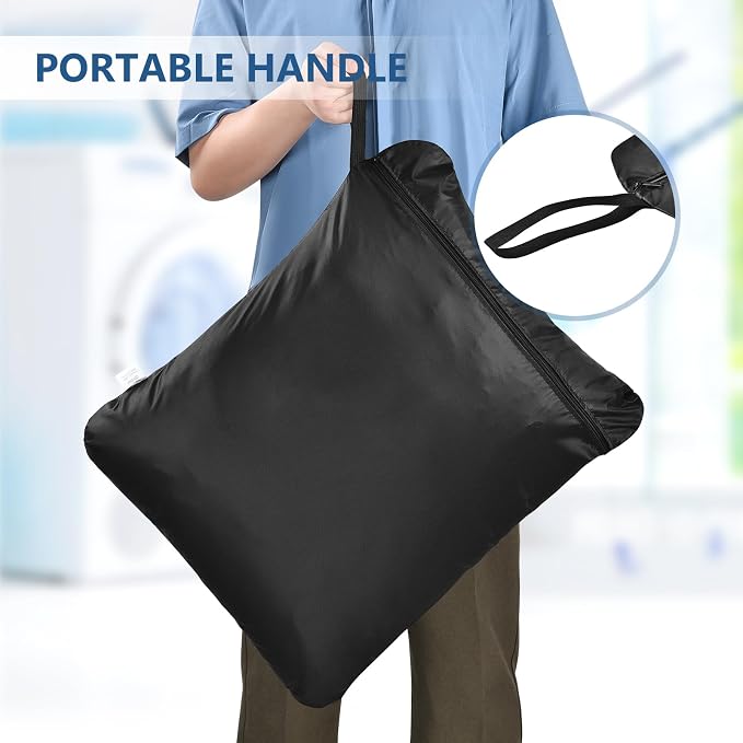 OTraki Travel Dirty Laundry Bag Waterproof Wet Clothes Bag 2 Pack Reusable Wet Bag Hanging Zipper Organizer Storage Bag for Gym Swimming Swimsuit Workout Yoga Beach Pool (20 x 24 inch) - Image 8