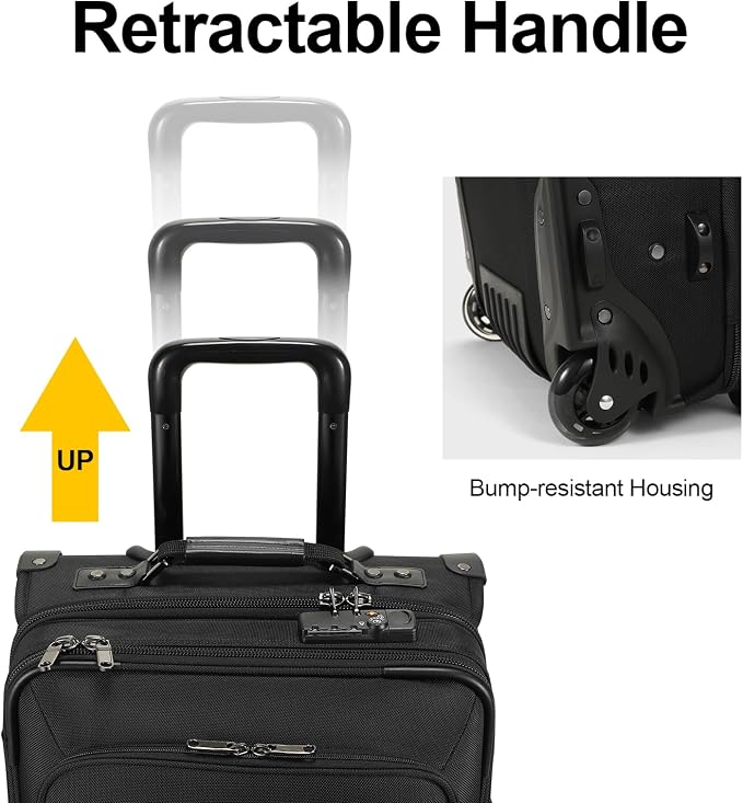 Modoker Rolling Garment Bag with Wheels, Garment Bags with Built-in TSA Lock, 22 Inch Travel Garment Bag Suitcase - Image 5