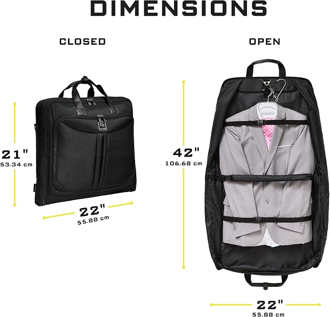ZEGUR Premium Suit Garment Bag Carry On - Hangs 4 Suits - Travel & Business with Shoulder Strap and Laptop Compartment - Image 5