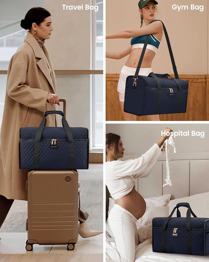 LOVEVOOK Travel Duffle Bag - Weekender & Overnight Bag with Toiletry & Wet Pocket, Carry-On Size, 3pc Set - Image 7
