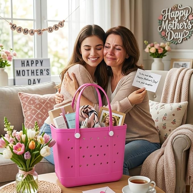 Beach Tote Bag for Women, Rubber Beach Bag Waterproof Sandproof, Extra Large EVA Tote Bag Boat Bag - Image 2