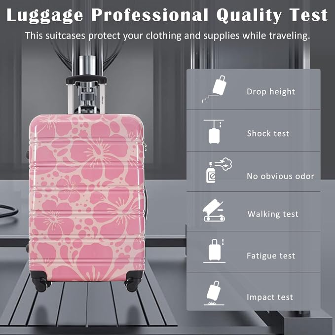 Merax Luggage Sets 3 Piece, Hardside Suitcase Set with Spinner Wheels | Lightweight 20+24+28 IN Suitcase with Carry on Luggage,Pink - Image 8