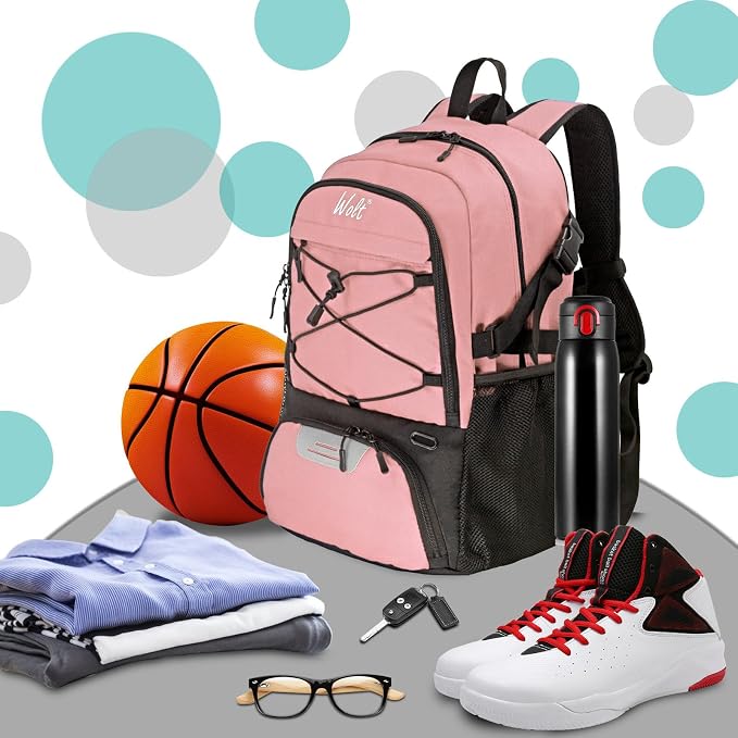 WOLT Basketball Backpack Large Sports Bag with Separate Ball Holder & Shoes Compartment, Best for Basketball, Soccer,Gym - Image 6