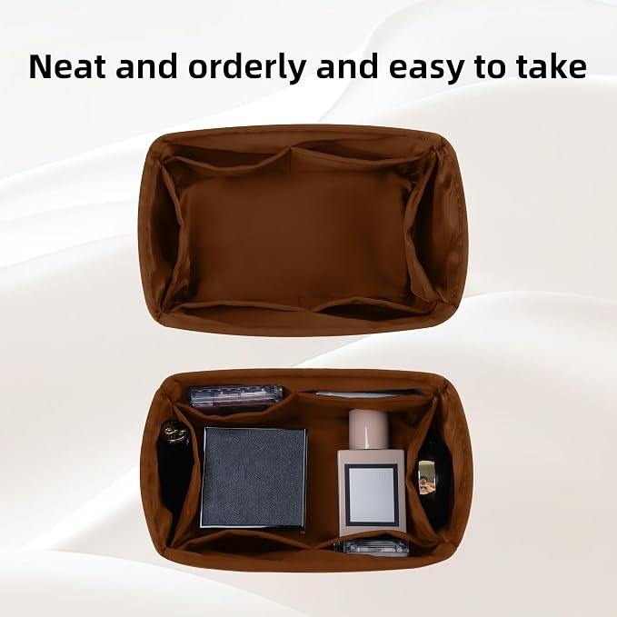 DGAZ Silk Purse Organizer Insert Fits LV Speedy 16/20/25/30/35/45 bags，Silky Smooth Bag Organizer，Luxury Handbag & Tote Shaper（Gold，SP45） - Image 5