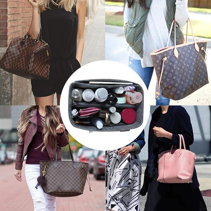OMYSTYLE Purse Organizer Insert, Felt Tote Bag Organizer Insert with 5 Sizes, Handbag Dividers for Inside Purse, Compatible with Longchamp, Neverful, Speedy and More - Image 4