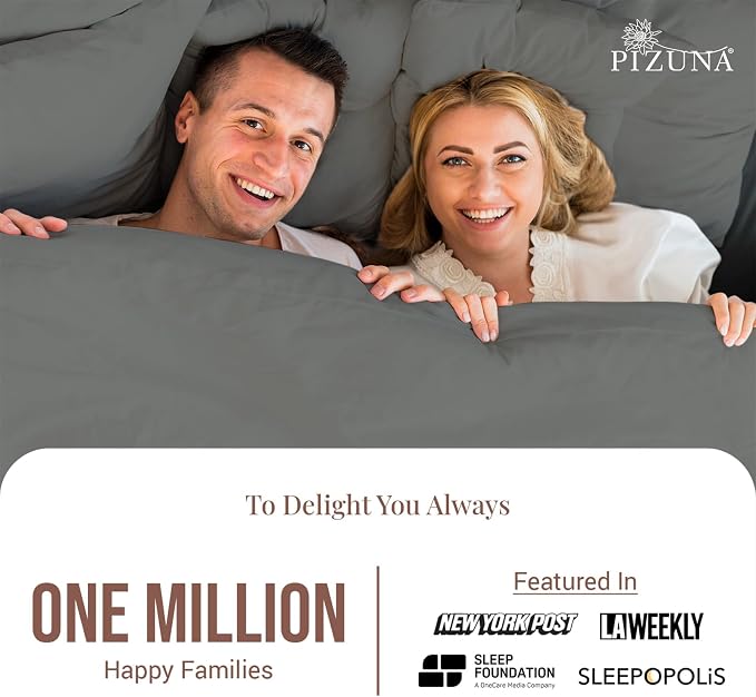 Pizuna Pure 100% Cotton Queen Size Sheet Set Dark Grey, Luxurious 400 Thread Count Long Staple Cotton Sateen Sheets with 15" Deep 2 Extra Pillowcase (Combed Cotton Bed Sheet Set) - Image 4