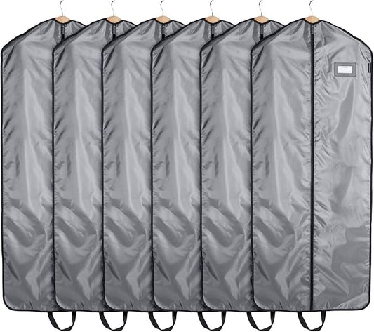 Covermates Keepsakes Garment Bag Set for Closet Storage and Travel – Breathable Suit and Dress Bags with ID Window and Carrying Handles – Heavy-Duty Hanging Wardrobe Protection Set, Grey by Covermates
