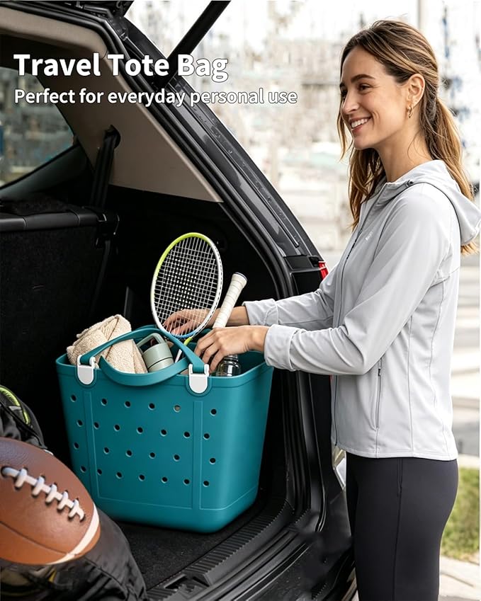 Lightweight Extra large Rubber Beach Bag Small mini Tote Bag for Gym Waterproof medium Open Handbag for Pool Sports - Image 5