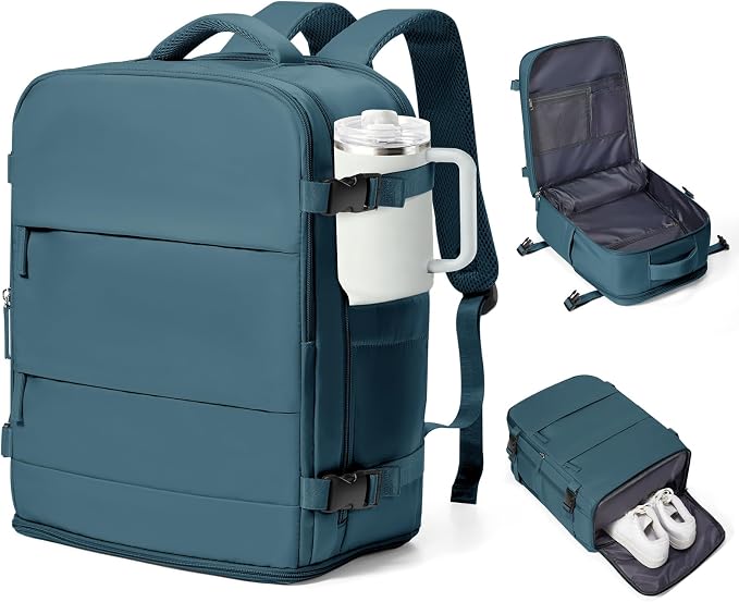 coowoz Travel Backpack Carry On for Women Man Gym Backpack with Laptop Compartment Mochila de Viaje Teacher Personal Item Backpacks Airplane Accessories Must Haves Peacock Blue,20L by coowoz