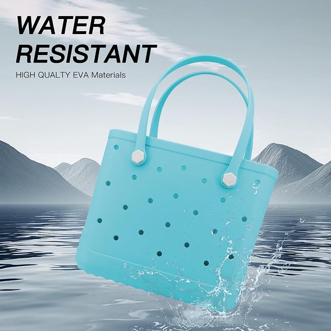 X-Large Waterproof Sandproof Rubber Beach Tote Bag with Zipper Pocket and Phone Kickstand Cup - Image 7