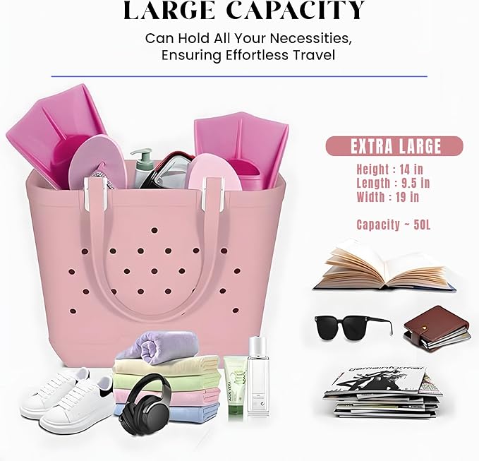 Extra Large Rubber Tote Bag for Beach, Pool, Boat. Waterproof, Lightweight- Parent - Image 5