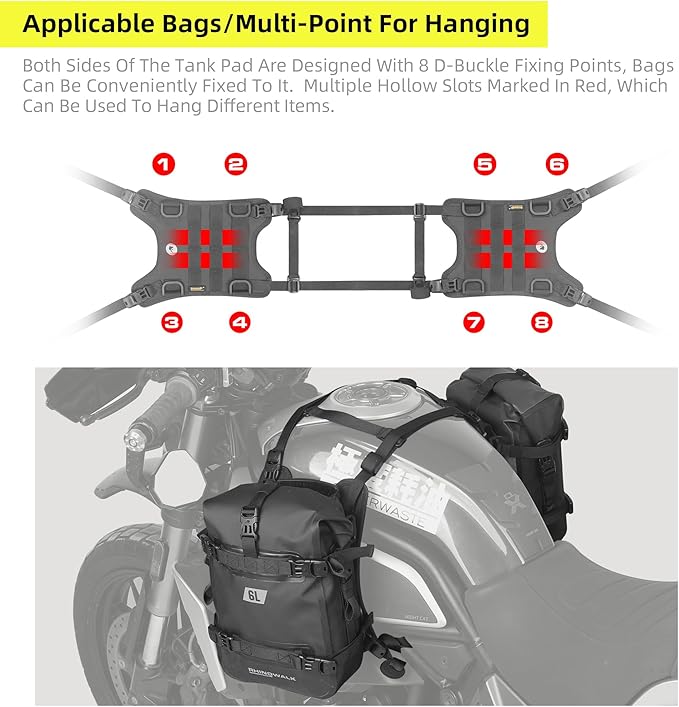 Rhinowalk Motorcycle Tail Bag Base, Universal Saddle Bag Mount - Image 3