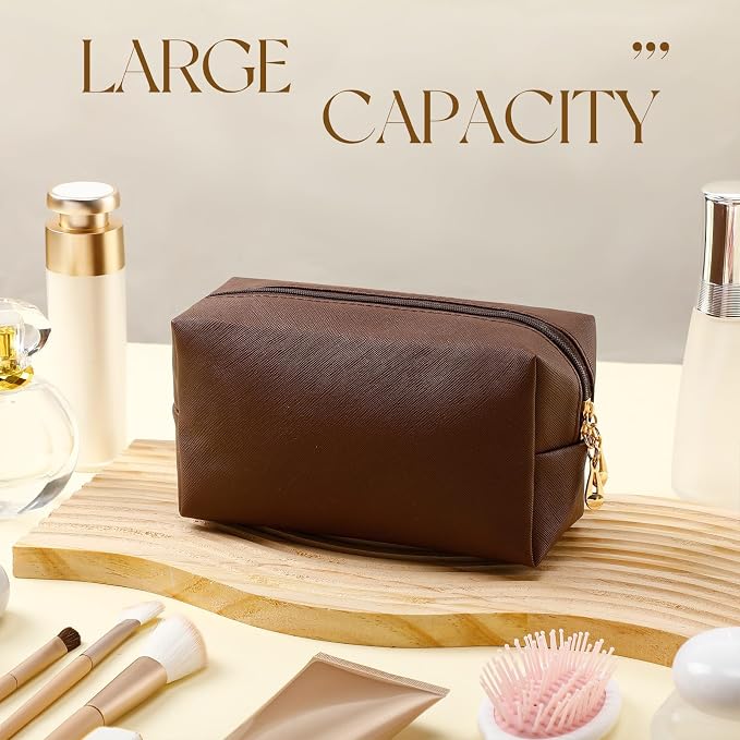 Kigeli Aesthetic Makeup Bags PU Leather Cosmetic Pouches Waterproof Plain Toiletry Bags Makeup Pouches Bulk for Women Party Gift Travel Storage Organizer(Mixed Color,7.1 x 2.8 x 4.3 in) - Image 4