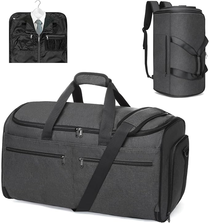 Bukere Garment Bags for Travel, Convertible Carry on Duffel Bag for Men Women, Backpack Straps, Shoe Compartment, 3 in 1 Hanging Dress Suit Bags for Men Women by Bukere