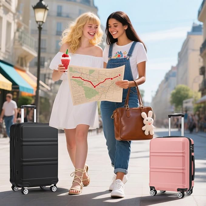 Kono 28 Inch Luggage Expandable Suitcase with Spinner Wheels TSA Lock | Lightweight PC+ABS Hardside Large Checked Luggage Durable Rolling Suitcase Nude/Rose Pink - Image 8