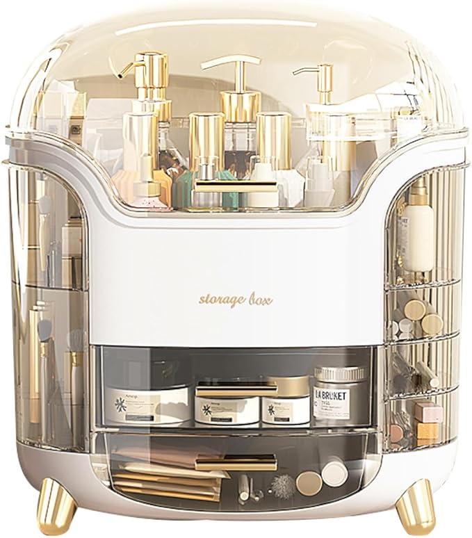 Omeily Upgrade Large Makeup Organizer Countertop Vanity Organizer Cosmetic Organizer Makeup Storage Box Bathroom Counter Organizer Perfume Skincare Organizers Gift Women Clear Design Easy Visibility by OmeilyBeautyLifeHall