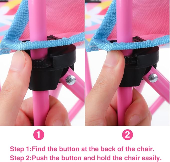 KABOER Kids Outdoor Folding Camping Chair with Cup Holder Carrying Bag | Portable Camping Chair for Beach Picnic Camping Travel Lawn Ages 3-10 - Image 4
