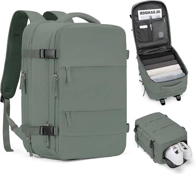 Extra Backpack For Traveling On Airplane Travel Backpack For Women Men Airline Approved Carry On Bags For Airplanes Gym Bag With Shoe Compartment Waterproof Laptop Backpack Camping Hiking Backpack by coofay