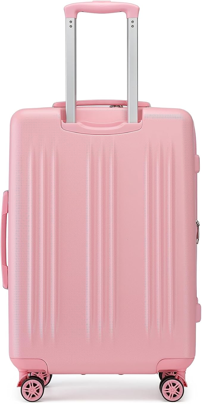 Kono 24 Inch Expandable Luggage with Spinner Wheels Checked Suitcase Pink | PC+ABS Hard Shell Suitcase with TSA Lock Scratch and Drop Resistant, 24 Inch Lightweight Medium Luggage for Travel - Image 9
