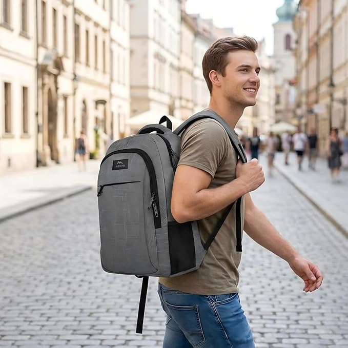 MATEIN Travel Laptop Backpack, 15.6 Inch College School Computer Bag, Grey | Slim Sturdy Business Daypack, Anti Theft Bookbag, Water Resistant, Gift for Men & Women, Personal Item Bag, Mochilas - Image 8