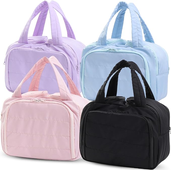 Toiletry Bag,Toiletry Bag, Waterproof Lightweight Large Wide-Open Travel Toiletry Bags, Puffy Cosmetic Makeup Bag for Traveling, Accessories, Essentials, Toiletries (4Pcs) by tarcegta