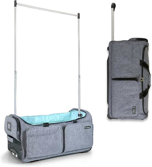 Mavii Dance Bag with Garment Rack - Wheeled 28 Inch Collapsible Travel Bag, Rolling Garment Rack Luggage, Gray by Ecogear