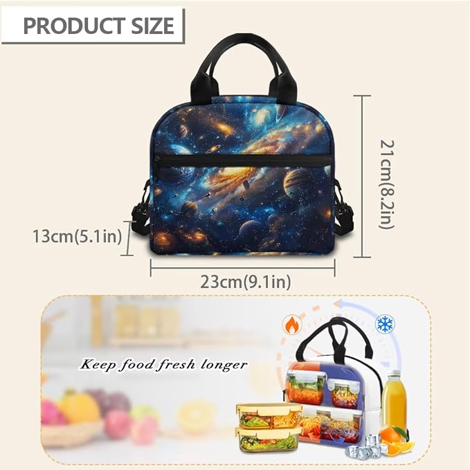Galaxy Bookbag for Boys Elementary School Backpack for Kids 3Pcs School Bag Set with Lunch Bag and Pencil Box Lightweight Schoolbag Back to School Set - Image 5
