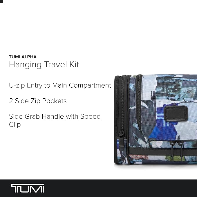 TUMI - Alpha Hanging Travel Kit - Toiletries and Cosmetics Organizer - Travel Essentials Bag with Hooks & Pockets - Wheatpaste Print - Image 2