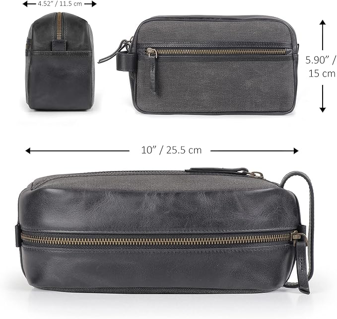 Londo Genuine Leather Travel Toiletry Bag – Makeup, Shaving Organizer, Dopp Kit for Men & Women, Durable & Stylish Travel Accessory - Image 5