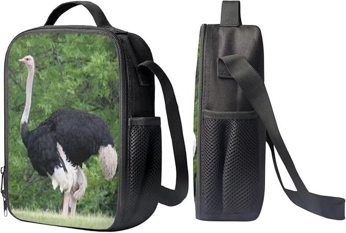 Girls Boys School Backpack with Lunch Box Pencil Case Comfy Padded Lightweight Ostrich Backpack Set Kids Cute Bookbag Insulated Lunch Bag Student Large Capacity Daypack 17 Inch - Image 4