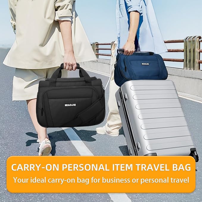 Underseat Carry On Luggage Lightweight Travel Tote Weekender Bag Overnight Duffle Bag for Travel, Travel Essentials Personal Item Travel Bag for Women and Men,Black-16Inch - Image 7