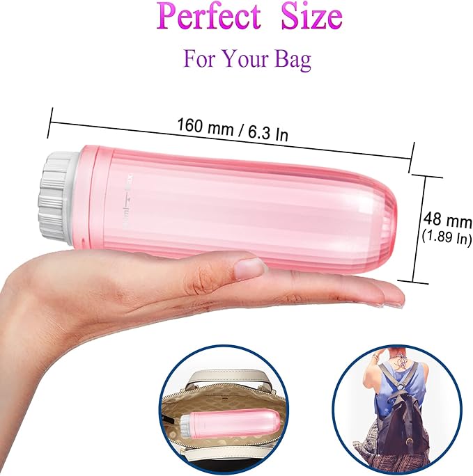 Portable Electric Bidet Sprayer - Handheld Travel Bidet with 2 Pressure Modes - Waterproof Foldable Pocket-Sized & Cordless for Bathroom Ultimate Personal Hygiene Cleaning at Home and Camping - Pink