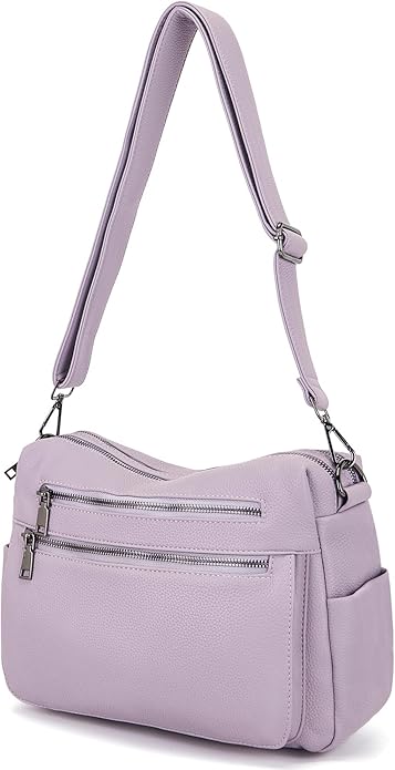 YZAOLL Large Crossbody Shoulder Bag for Women Vegan Leather Tote with Adjustable Wide Strap Work Purse with 10 Pockets