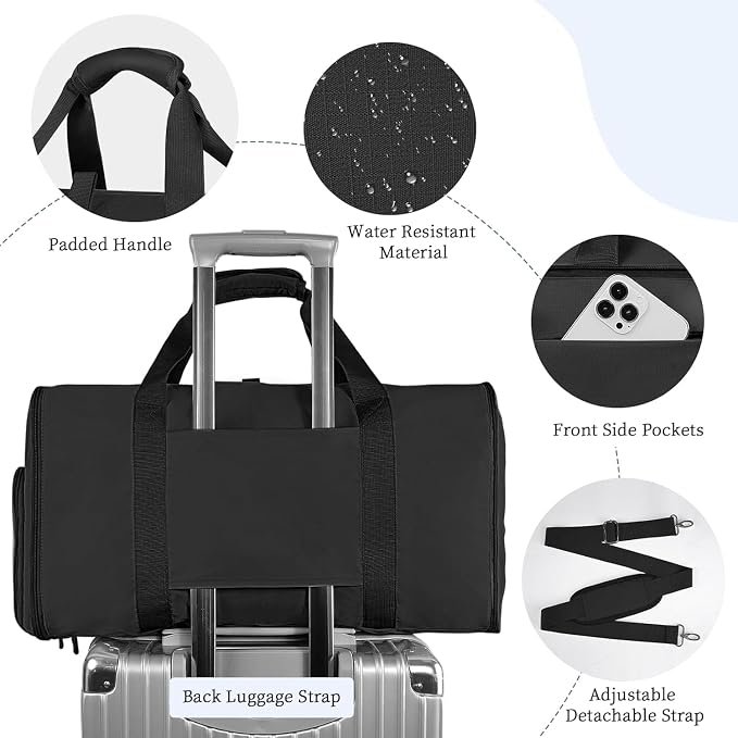 Ytonet Garment Bags for Travel, Foldable Garment Duffle Bags for Women men, Convertible Travel Garment Bag with Shoe Compartment, 2 in 1 Hanging Suitcase Suit Water Resistant Weekender Bag, - Image 4